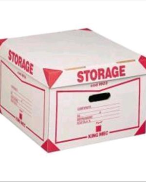 160300, KING MEC STORAGE SCATOLA ARCHIVIO IN CARTONE 410X270X430 mm COL. BIANCO/ROSSO CONF 12 Pz., KING MEC