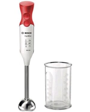 MSM64110, BOSCH MSM64110 FRULLATORE AD IMMERSIONE 450W 2 VELOCITA' BICCHIERE GRADUATO INCLUSO COLORE BIANCO/ROSSO, Bosch