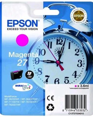 C13T27034012, EPSON 27 CARTUCCIA INKJET 300 PAG MAGENTA, Epson