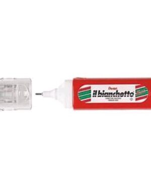 ZLC31-WI, PENTEL MIDI CORRETTORE LIQUIDO A PENNA DA 12 ML COLORE FUSTO BIANCO/ROSSO CONF 12 Pz., PENTEL
