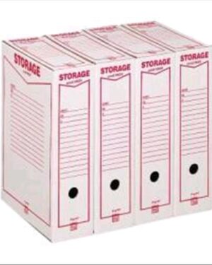 160100, KING MEC STORAGE SCATOLE ARCHIVIO IN CARTONE 230X330 mm DORSO 9 CM COL. BIANCO/ROSSO CONF 32 Pz., KING MEC