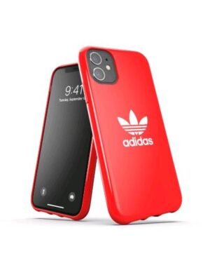 42294, ADIDAS SNAP APPLE iPHONE 12 PRO MAX CUSTODIA IN TPU CON LOGO A TRIFOGLIO ROSSO BIANCO, Adidas