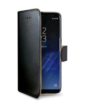 WALLY691, CELLY SAMSUNG GALAXY S8+ CUSTODIA A PORTAFOGLIO SIMILPELLE FLAP MAGNETICO NERO, CELLY
