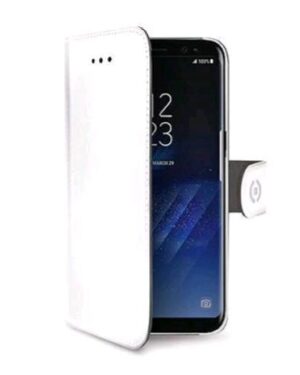 WALLY691WH, CELLY SAMSUNG GALAXY S8+ CUSTODIA A PORTAFOGLIO SIMILPELLE FLAP MAGNETICO BIANCO, CELLY