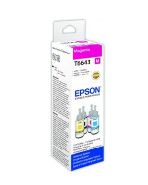 C13T664340, EPSON T6643 FLACONE INCHIOSTRO MAGENTA PER EPSON L300-355-555 70ML (C13T664340), Epson