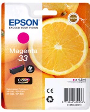 C13T33434010, EPSON 33 CARTUCCIA MAGENTA IN BLISTER PER XP-530-630-635-830 300 PAG, Epson