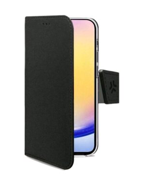 WALLY1170, CELLY GALAXY A27 5G CUSTODIA A LIBRO IN SIMILPELLE CON CHIUSURA FLAP MAGNETICO SLOT PER CARTE E FUNZIONE STAND COLORE NERO, CELLY