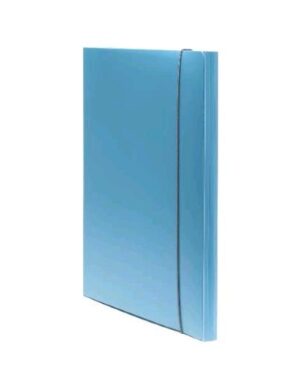 100102104, FELLOWES HOLOS CARTELLA 3 LEMBI IN POLIPROPILENE RICICLATO 350X250X10 mm A4 CON ELASTICO AZZURRO, FELLOWES