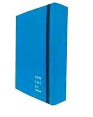 0221303BL, BREFIOCART NEW COLOR CARTELLE C/ELASTICO PIATTO IN CARTONCINO PLASTIFICATO 250X350MM A4 DORSO 3CM COL. BLU, BREFIOCART